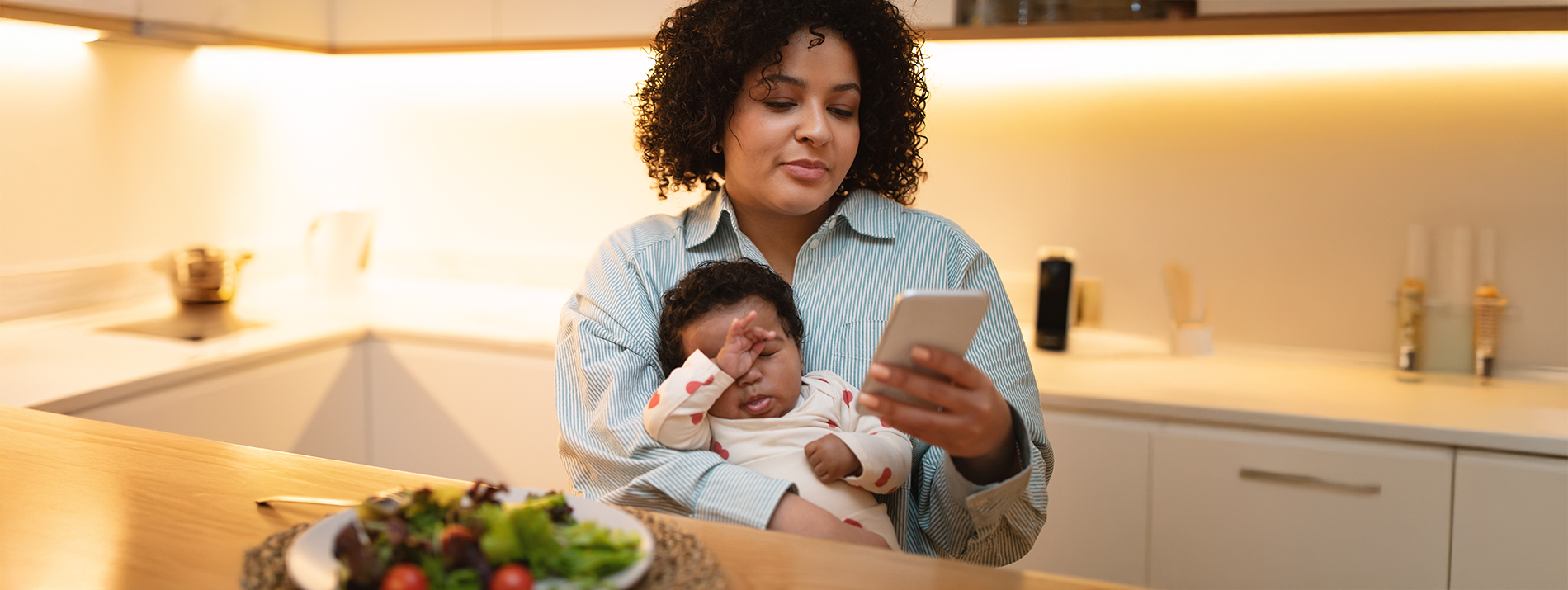 Woman with child on her lap